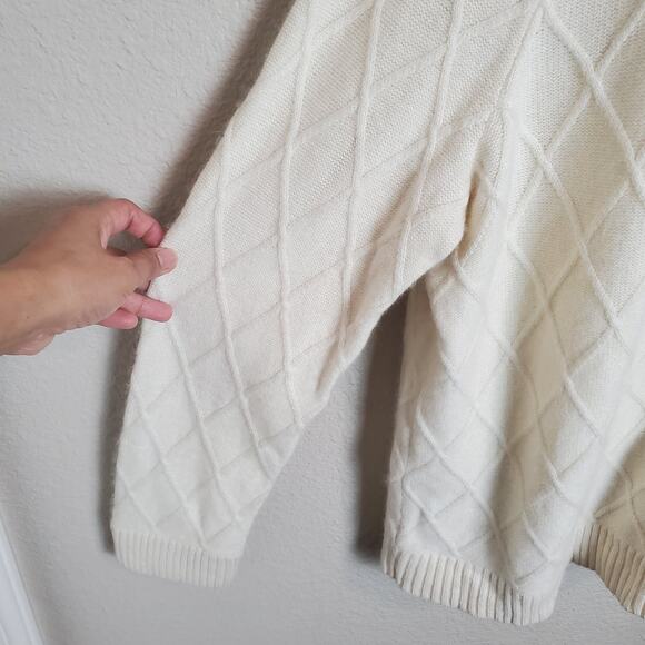 Jones New York Signature Copenhagen Zip Front Cardigan Eggshell Wool Blend Sz 3X - Picture 3 of 8